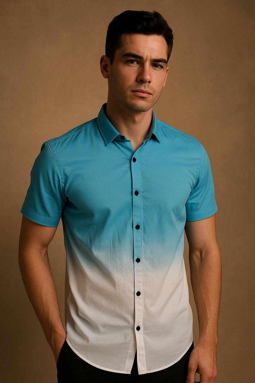 Ocean Blue Printed Shirt