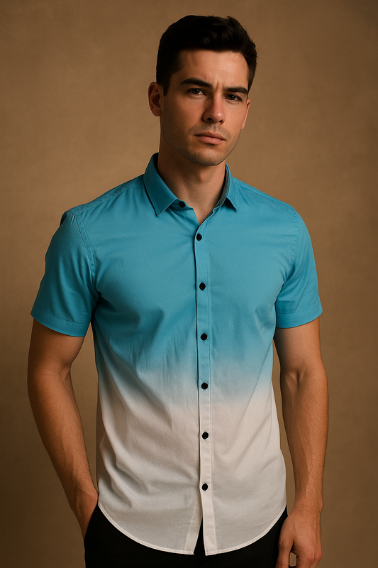 Ocean Blue Printed Shirt
