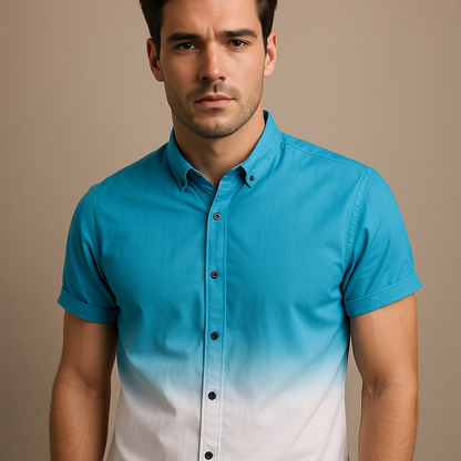 Ocean Blue Printed Shirt